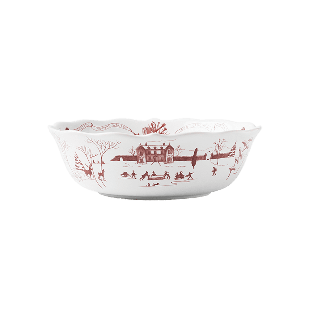 10INCH SERVING BOWL CE WINTER FROLIC RUBY
