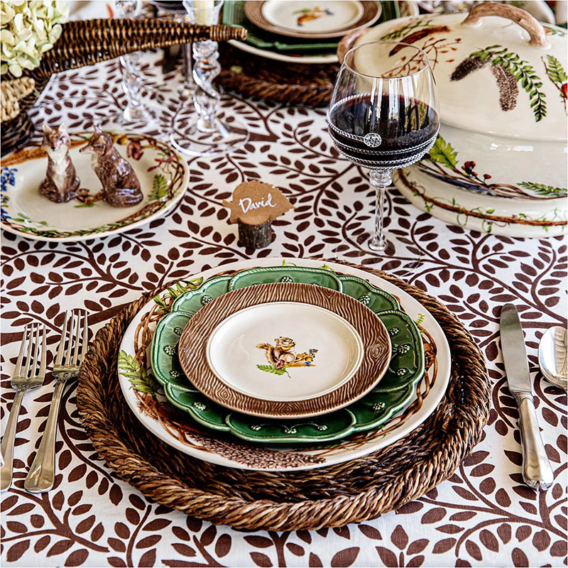 FOREST WALK ANIMAL COCKTAIL PLATES, ASSORTED SET/4