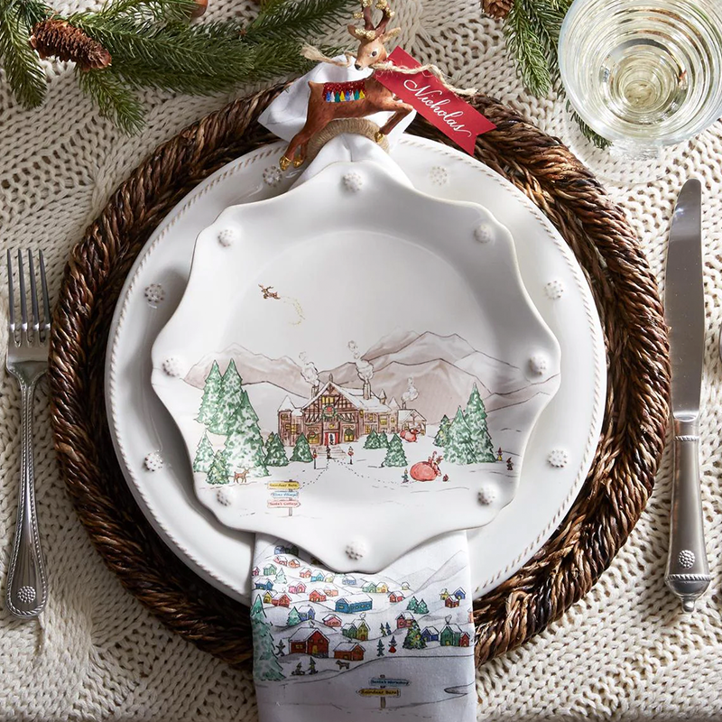 SCALLOPED DESSERT SALAD SET 4 B&T NORTH POLE
