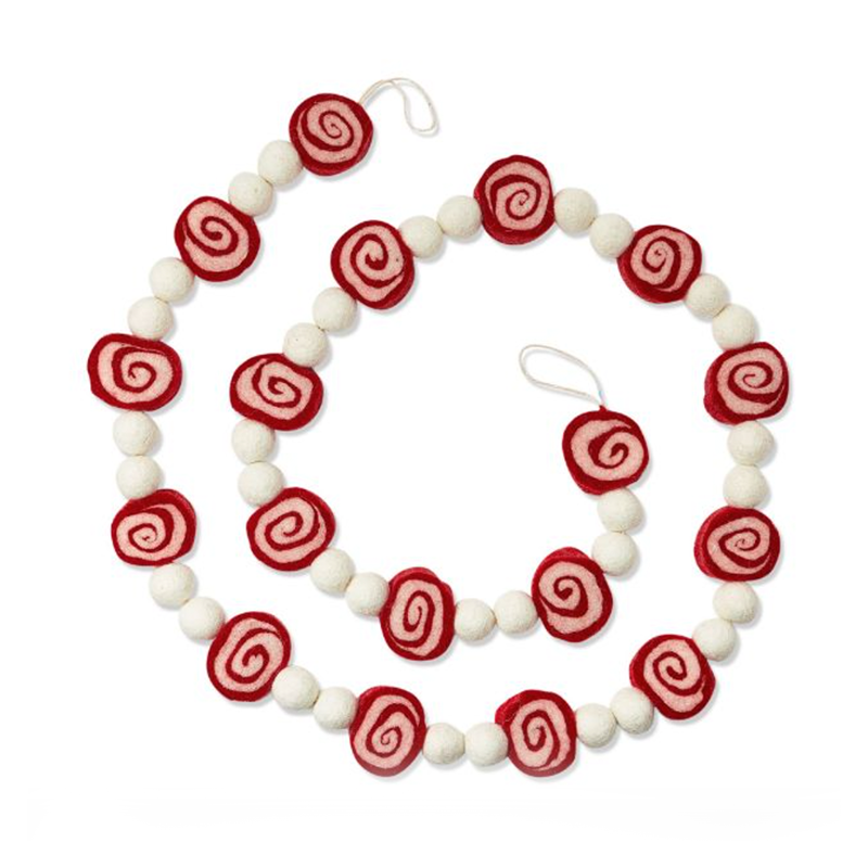 PEPPERMINT CANDY WOOL GARLAND