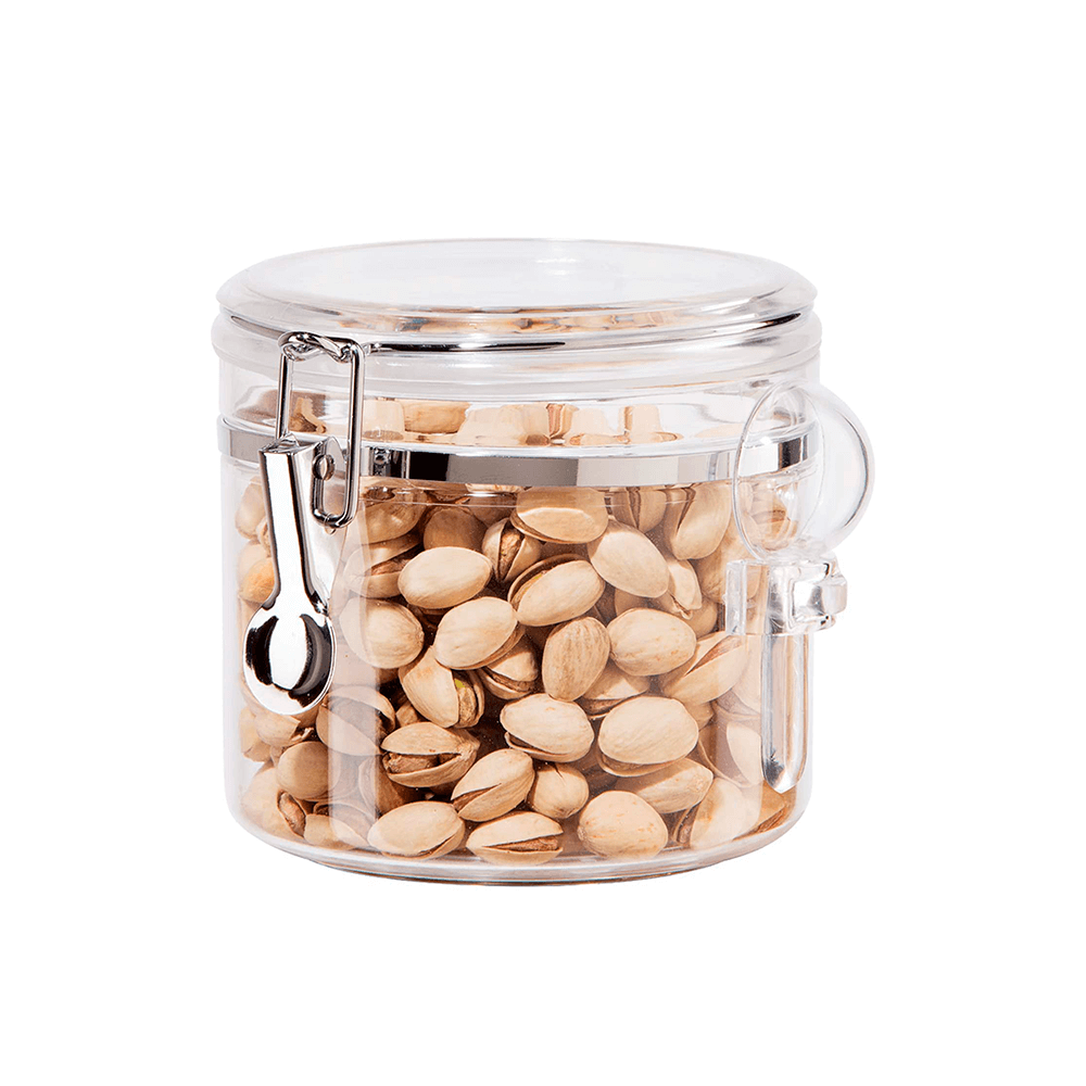 CLEAR CANISTER W/ SCOOP 38OZ - Disponible en Corinne Regalos