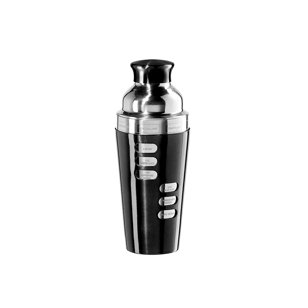 STAINLESS STEEL 8 RECIPE COCKTAIL SHAKER 700 ML - Disponible en Corinne Regalos