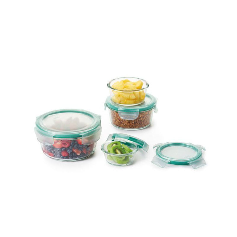 OXO GG 8 PC SMART SEAL GLASS ROUND CONTAINER SET - OXO - Compralo en CorinneRegalos.com