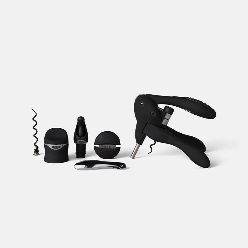 6 PC RABBIT WINE TOOL KIT BLACK - METROKANE - Compralo en CorinneRegalos.com