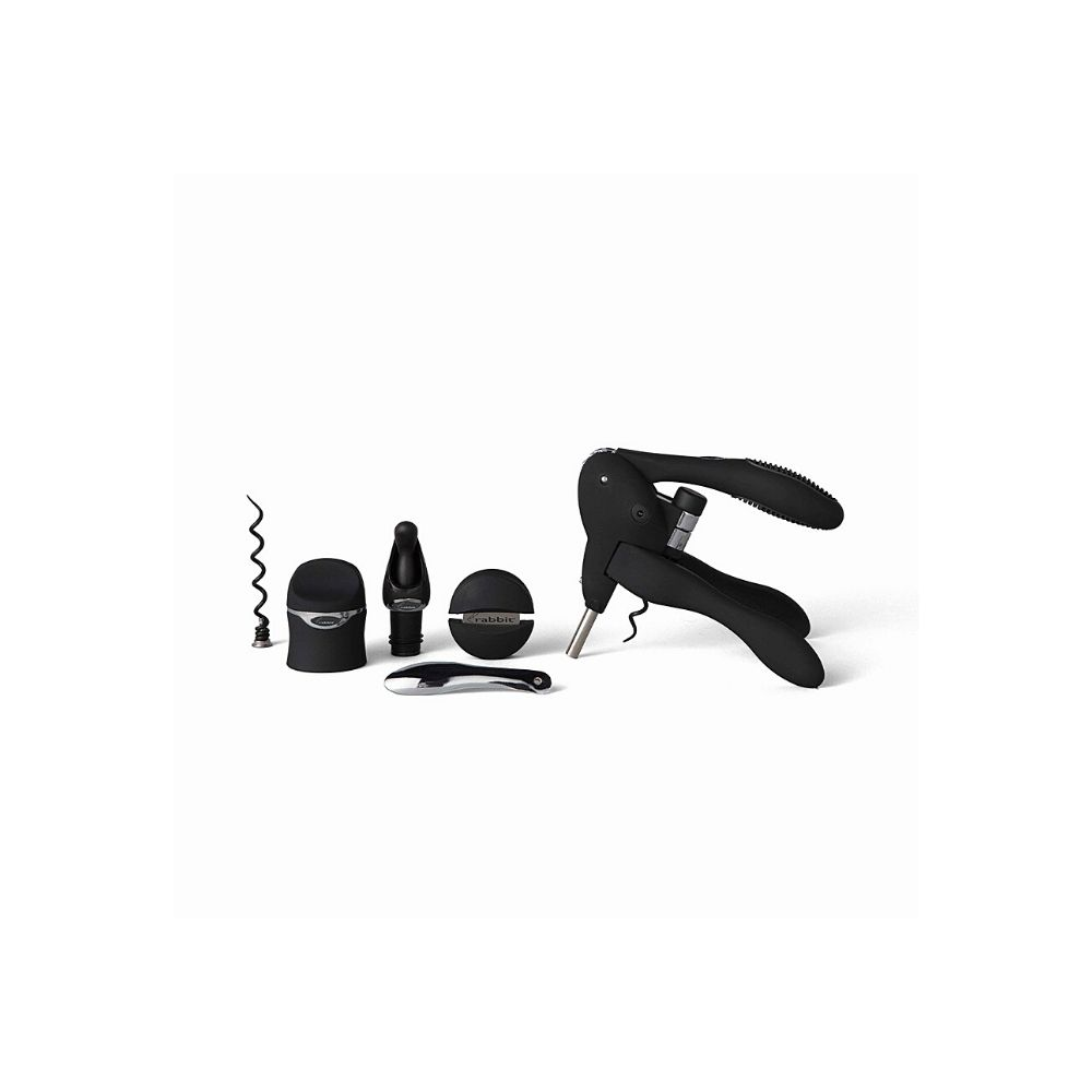 6 PC RABBIT WINE TOOL KIT BLACK - METROKANE - Compralo en CorinneRegalos.com
