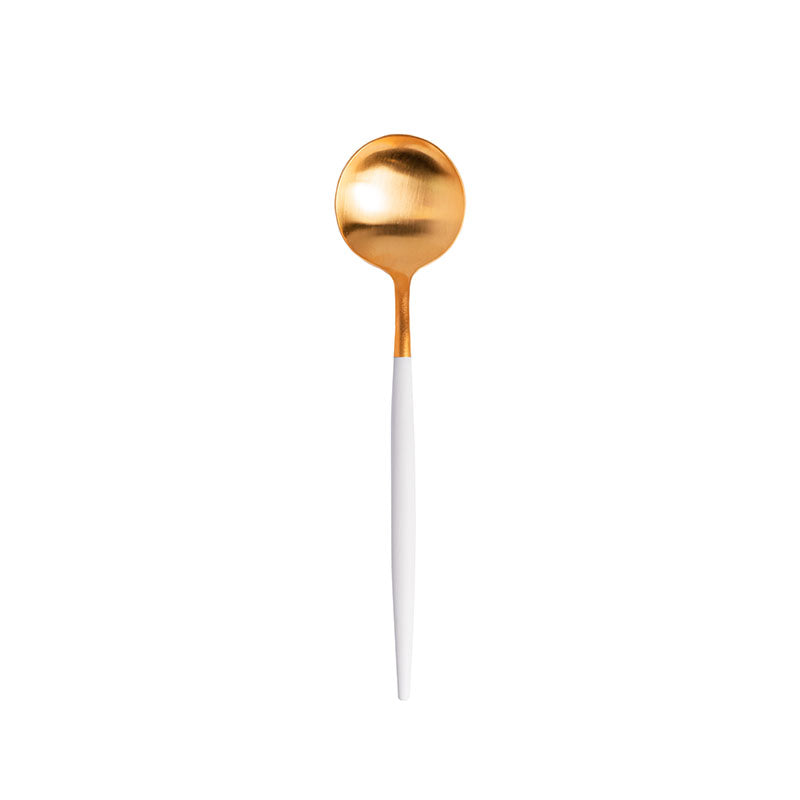 SPOON GOA GOLD WITH WHITE HANDLE Corinne Regalos