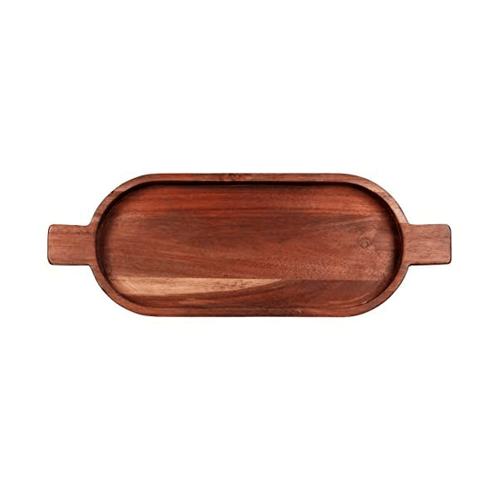 Oval tray 496 x 18 cm h. 35 cm acacia - Disponible en Corinne Regalos