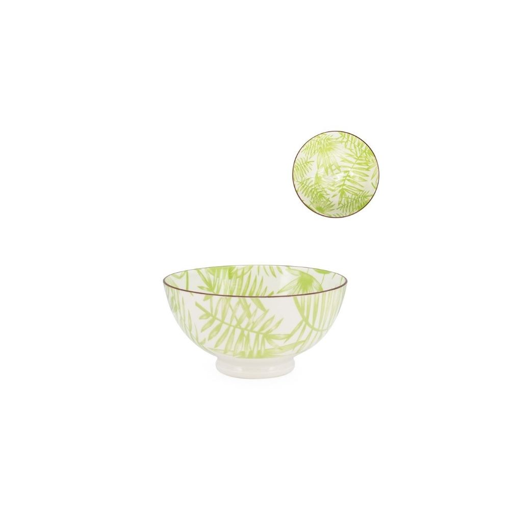 KIRI PORCELAIN 6 MED BOWL - PALM LEAF - Disponible en Corinne Regalos