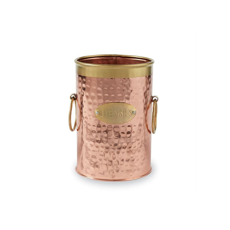 COPPER UTENSIL CADDY SMALL - MUD PIE - Compralo en CorinneRegalos.com