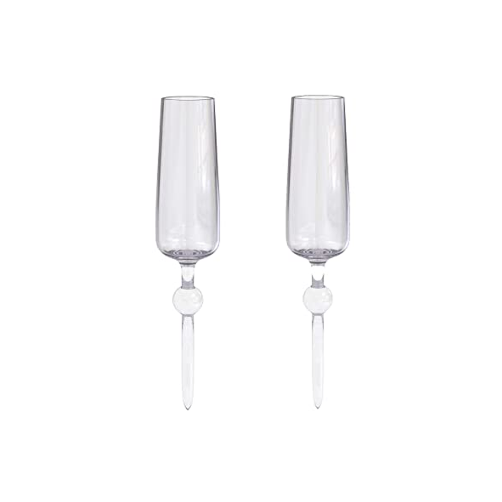 THE BEACH GLASS CHAMPAGNE FLUTES CLEAR - Disponible en Corinne Regalos