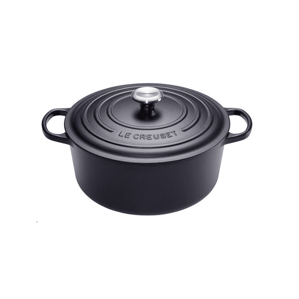 ROUND CASSEROLE/OVEN 20 CM MATTE BLACK SS KNOB - Disponible en Corinne Regalos