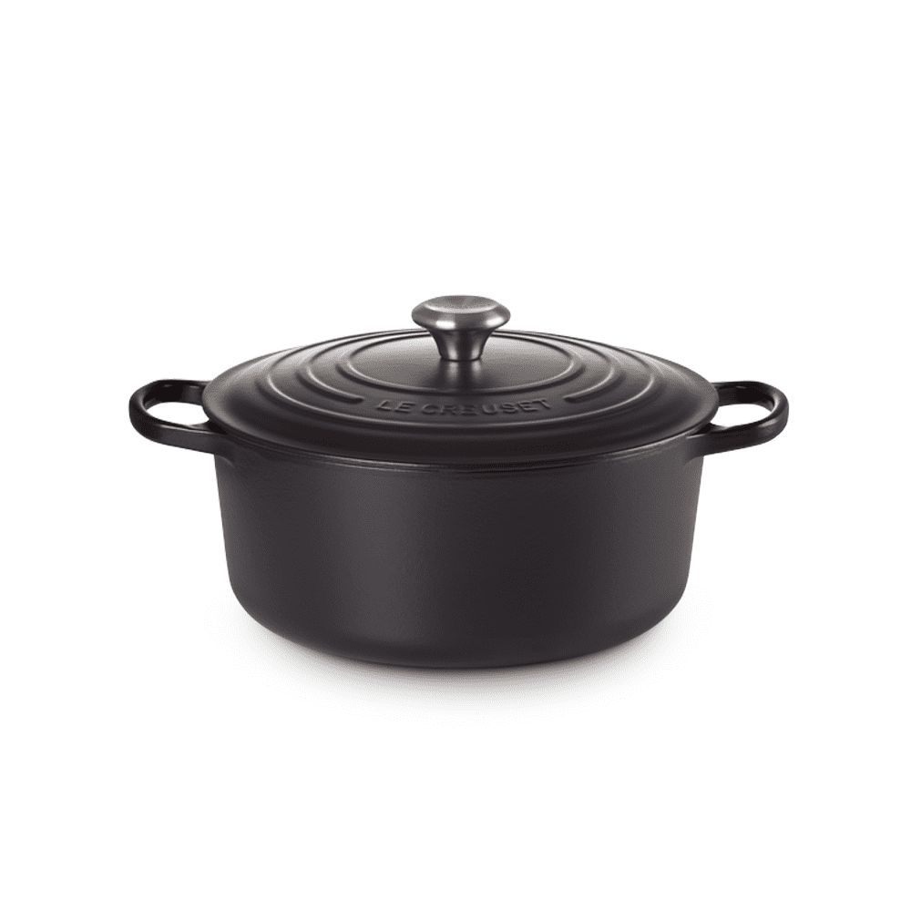 ROUND CASSEROLE/OVEN 26CM MATTE BLACK SS KNOB - Disponible en Corinne Regalos