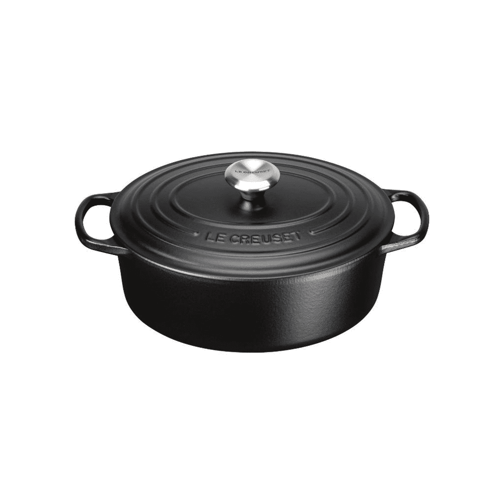 OVAL CASSEROLE/OVEN 31CM MATTE BLACK SS KNOB - LE CREUSET FRANCE - Compralo en CorinneRegalos.com