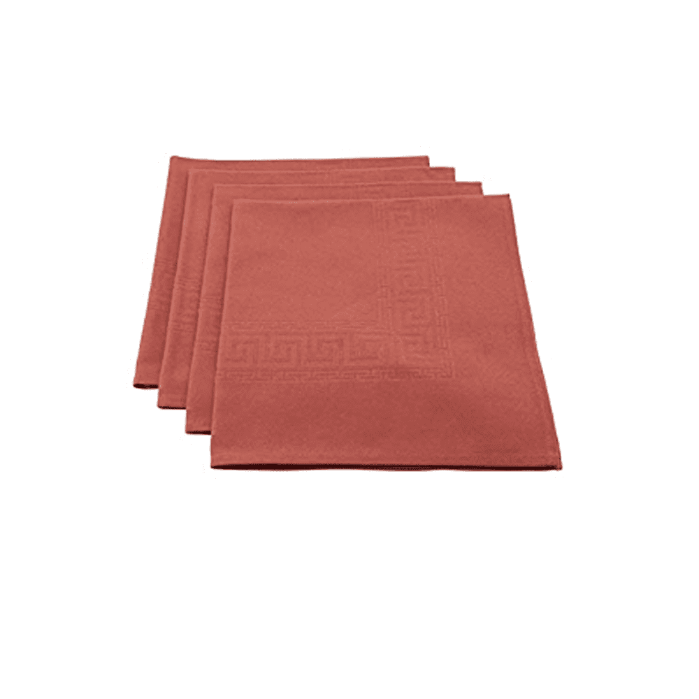 Greek Key Design Damask Napkin 100% cotton Brick 21 - Disponible en Corinne Regalos