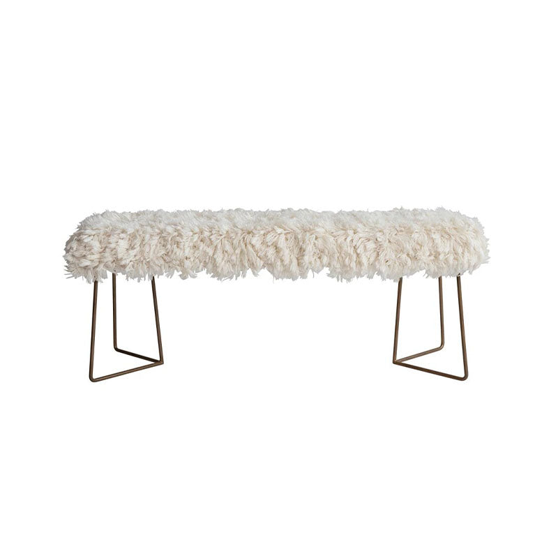 "48""L X 19""H METAL BENCH W WOOL UPHOLSTERY " - BLOOMINGVILLE - Compralo en CorinneRegalos.com