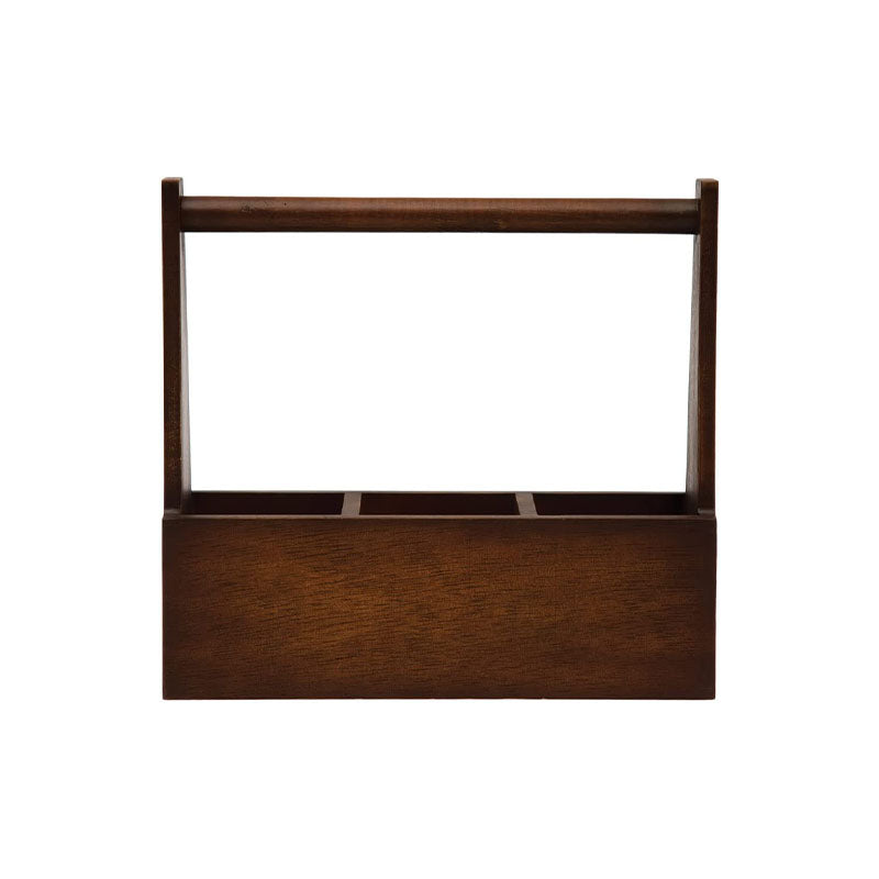 "12""L x 4""W x 11""H MDF Caddy w3 Sections, Espresso Finish" - Disponible en Corinne Regalos