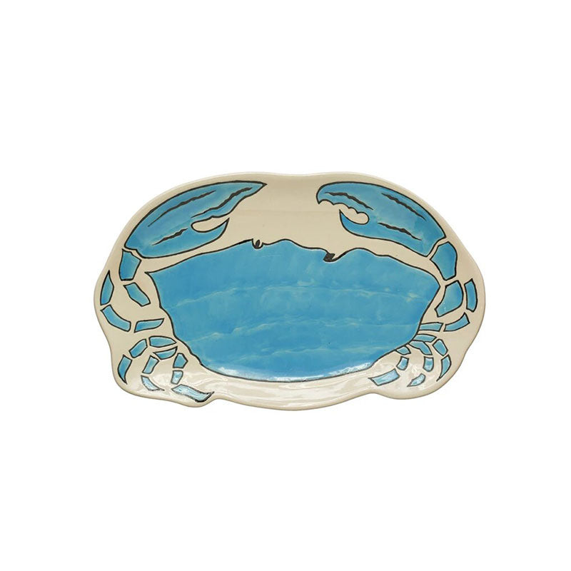 "12-1/4""L X 7-3/4""W STONEWARE WAX RELIEF CRAB SHAPED PLATE " - CREATIVE COOP - Compralo en CorinneRegalos.com