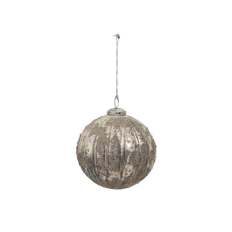"6"" Rnd Flocked Glass Ball" - Disponible en Corinne Regalos