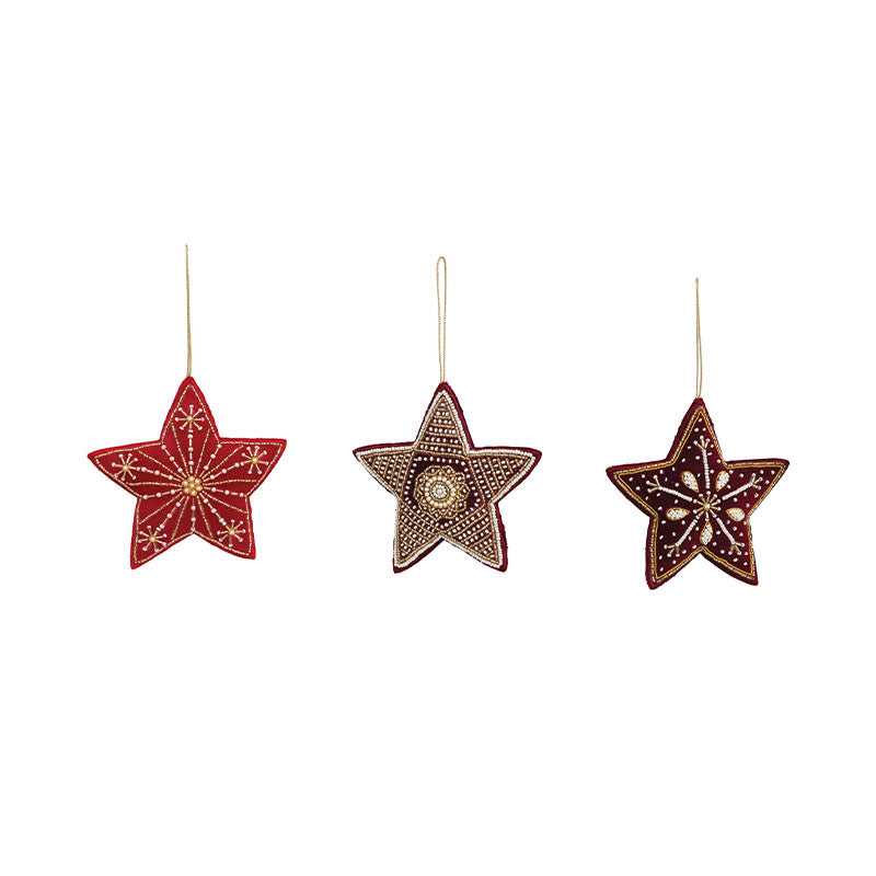 "5""H Velvet Star Ornament w" - Disponible en Corinne Regalos