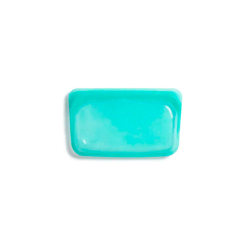 SMALL REUSABLE SILICON BAG FOR SNACK AQUA - QUIENES SOMOS, S.A. / STASHER - Compralo en CorinneRegalos.com