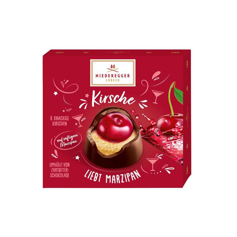 NR Kirsche Liebt Marzipan - praliné de mazapán con cereza cubierto de chocolate amargo - CALVBRUNNEN - Compralo en CorinneRegalos.com