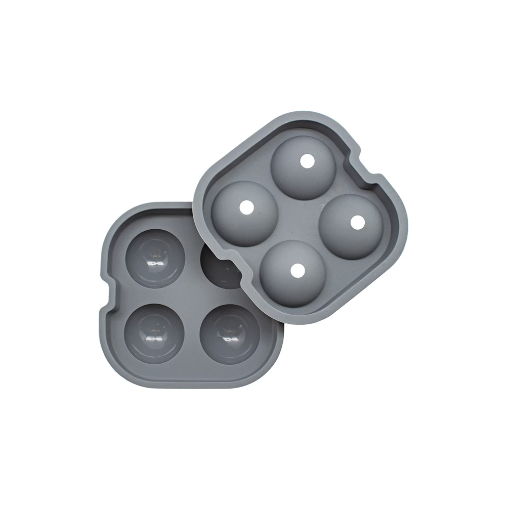 BARY3 GREY SILICONE 4 BALL ICE TRAY - Disponible en Corinne Regalos
