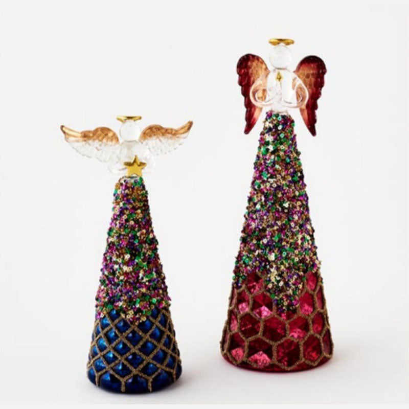 "Angel Figure, 2 Asst, Glass, 8"", 9.5""" - ONE HUNDRED - Compralo en CorinneRegalos.com