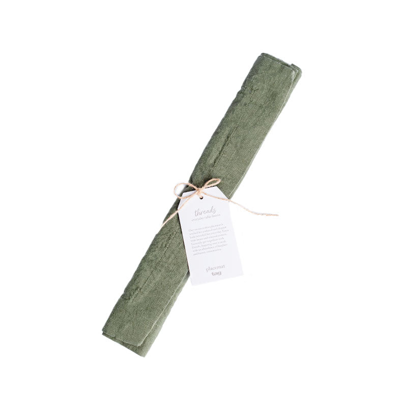 THREADS SLUB PLACEMAT DK GREEN - Disponible en Corinne Regalos
