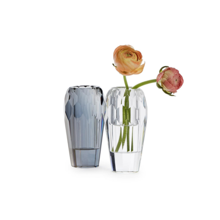 FACETED HANDCUT CRYSTAL GLASS BUD VASES A/2 COLORS - TWO'S COMPANY - Compralo en CorinneRegalos.com