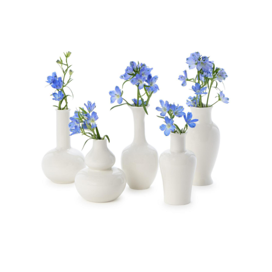 S/5 WHITE VASES - TWO'S COMPANY - Compralo en CorinneRegalos.com