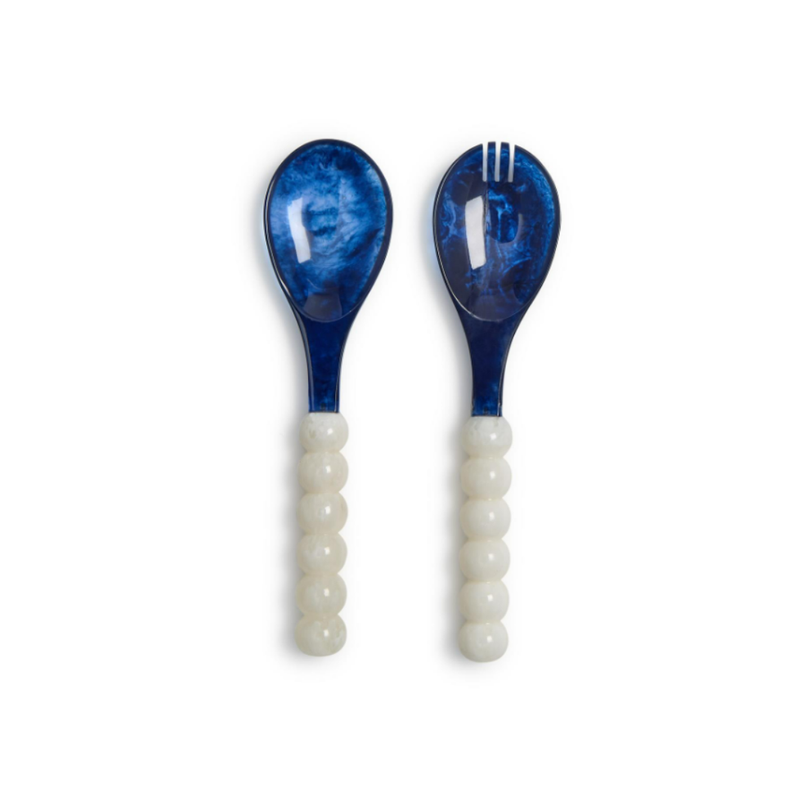 MODERN POP S/2 BLUE AND WHITE SALAD SERVING SET IN GIFT BOX - TWO'S COMPANY - Compralo en CorinneRegalos.com