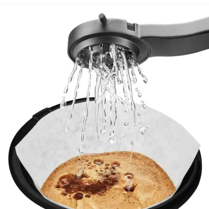 CAFETERA 12 TAZAS DE CAPACIDAD, JARRA DE VIDRIO, ROCIADOR EN ESPIRAL
