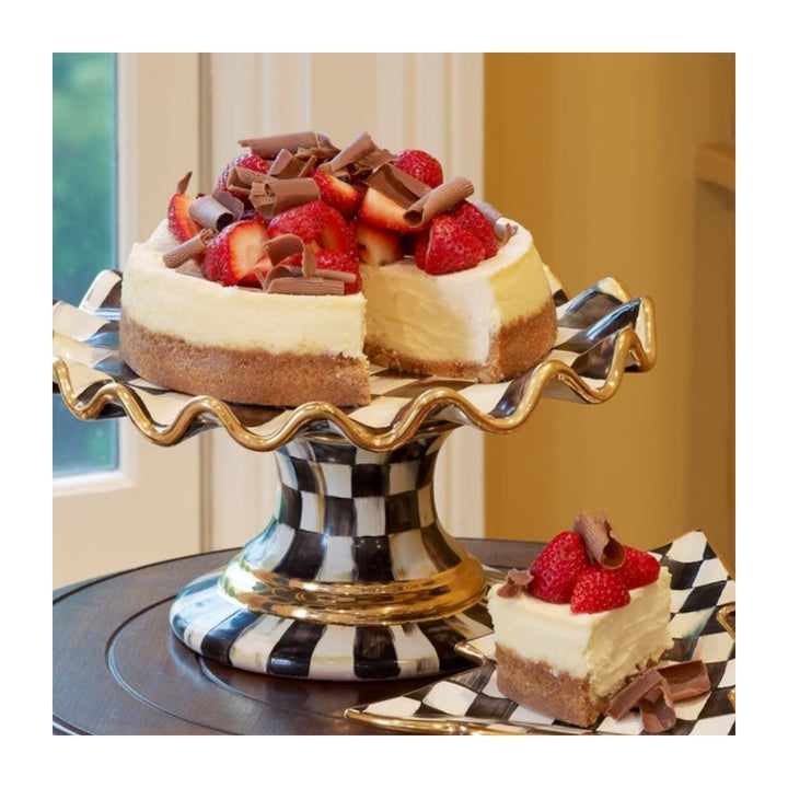 COURTLY CHECKS FLUTED CAKE STAND