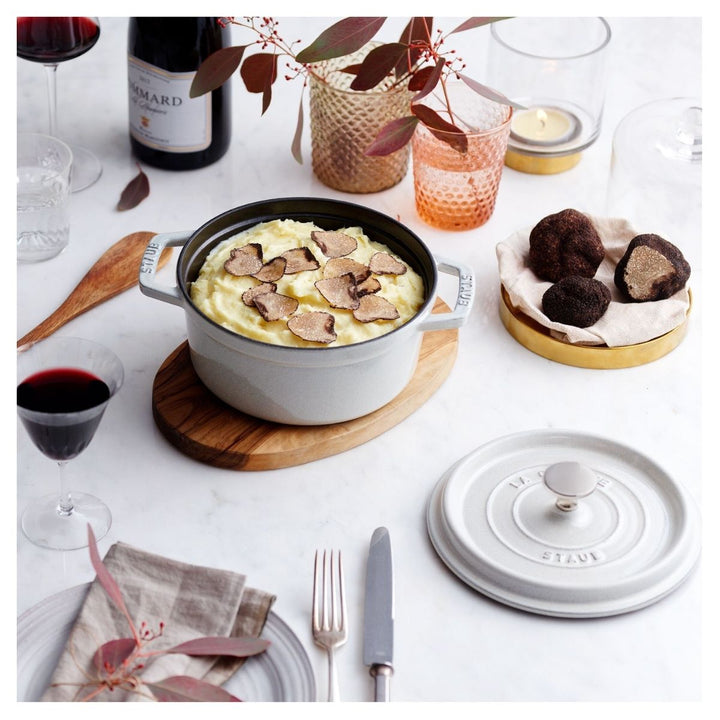MINI COCOTTE 10 CM, ROUND, WHITE TRUFFLE, CAST IRON