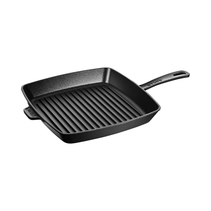 SARTÉN PARILLA AMERICANA CUADRADA DE HIERRO FUNDIDO DE 25 CM COLOR NEGRO