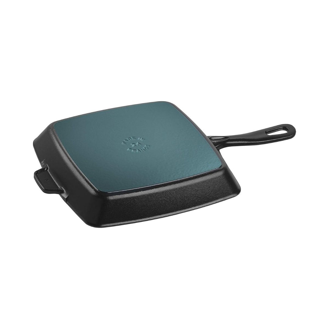 SARTÉN PARILLA AMERICANA CUADRADA DE HIERRO FUNDIDO DE 25 CM COLOR NEGRO