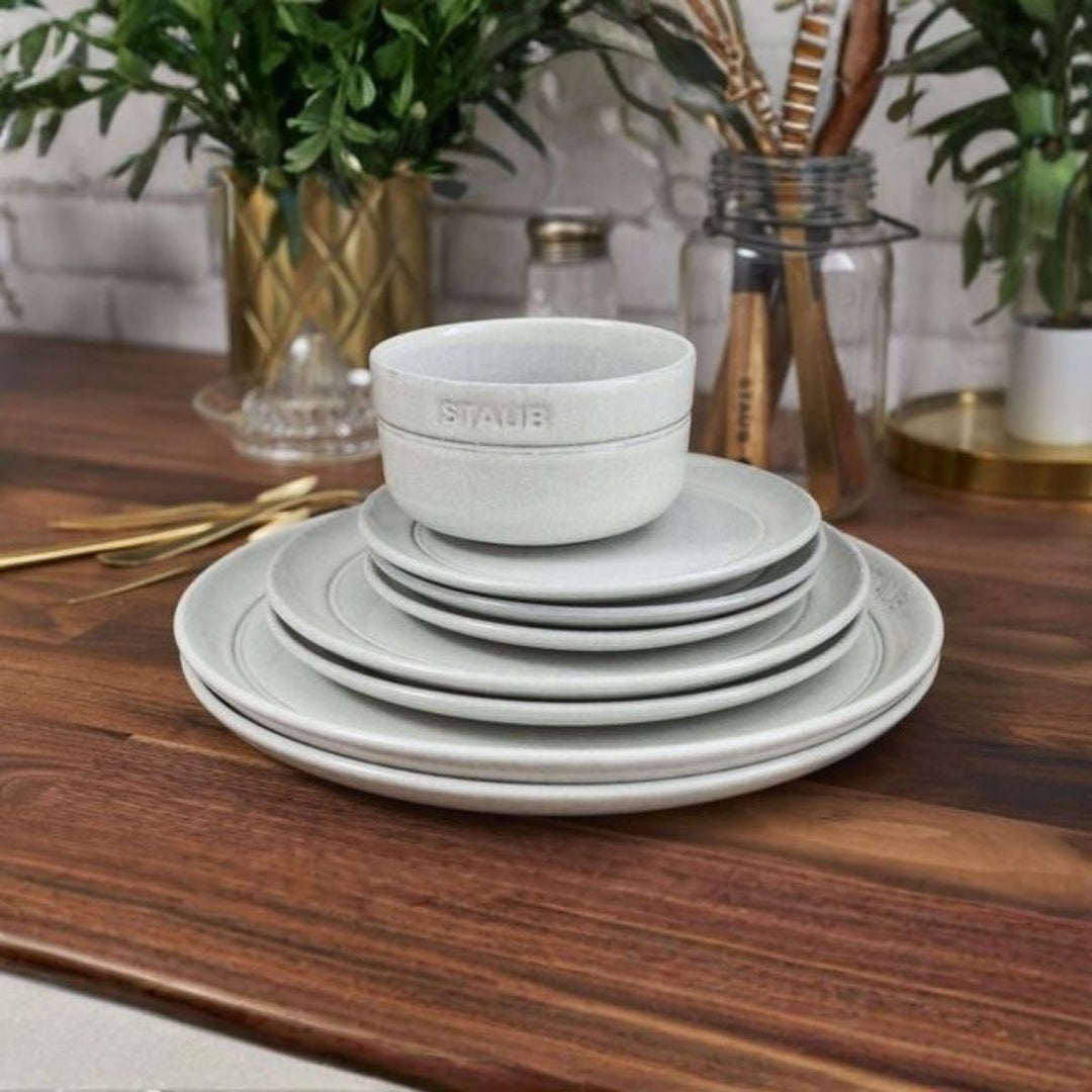 PLATE FLAT 15 CM WHITE TRUFFLE CERAMIC