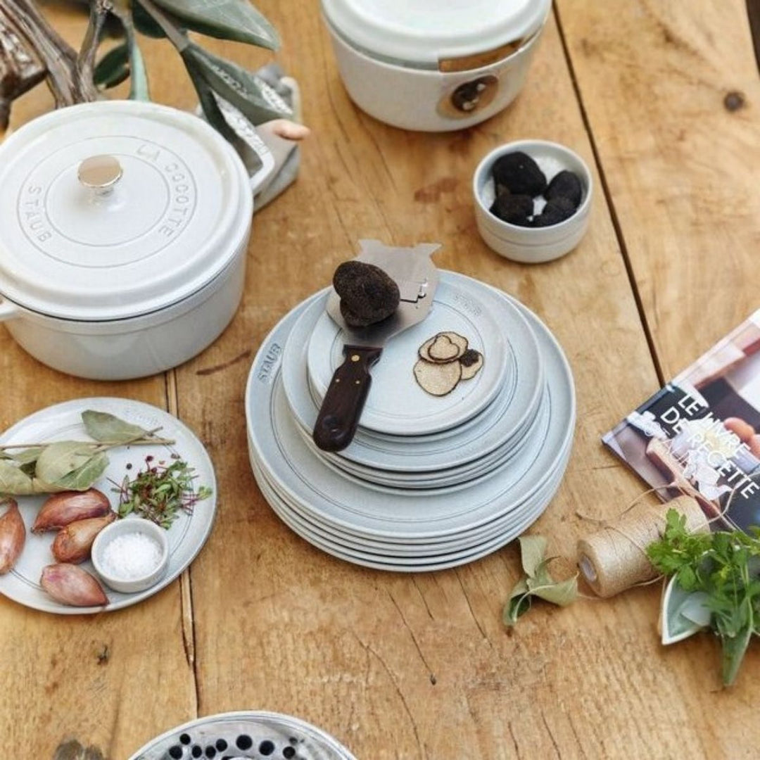 PLATE FLAT 15 CM WHITE TRUFFLE CERAMIC