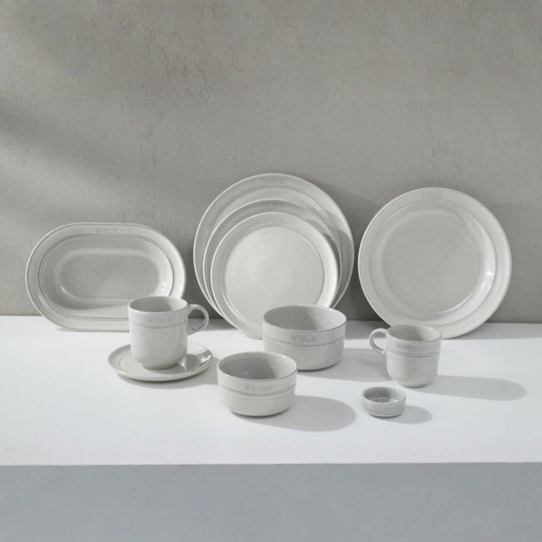 PLATE FLAT 20 CM WHITE TRUFFLE CERAMIC