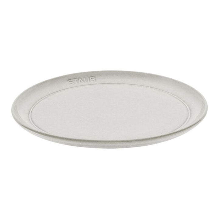 PLATE FLAT 22 CM WHITE TRUFFLE CERAMIC