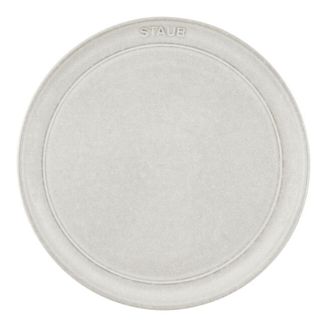 PLATE FLAT 22 CM WHITE TRUFFLE CERAMIC