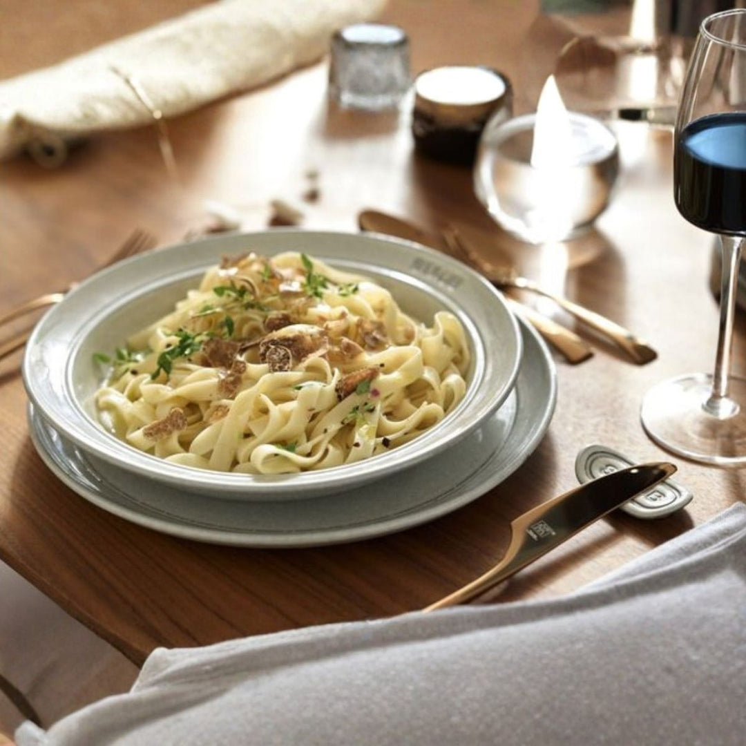 PLATE 24 CM WHITE TRUFFLE CERAMIC