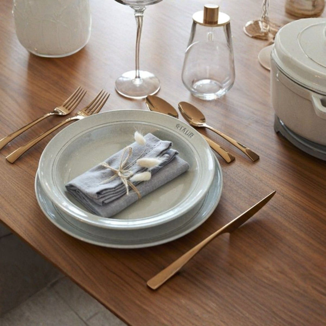 PLATE 24 CM WHITE TRUFFLE CERAMIC