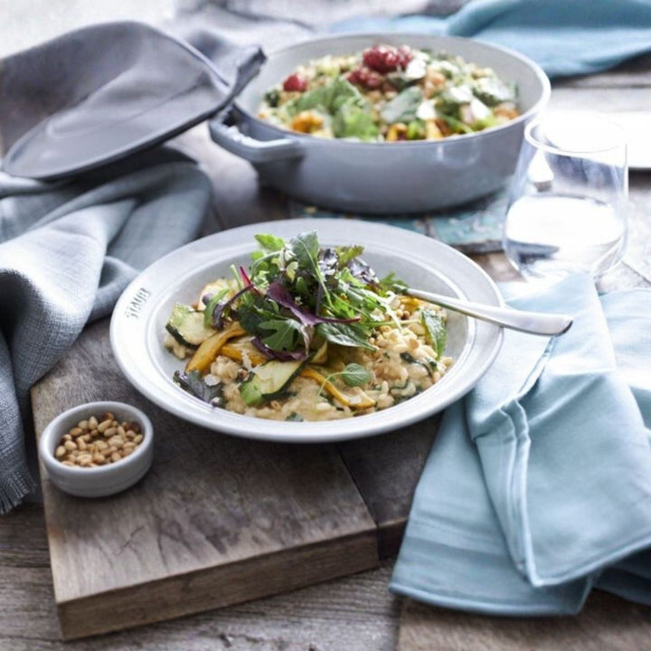 PLATE 24 CM WHITE TRUFFLE CERAMIC