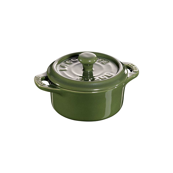 MINI COCOTTE 10 CM BASIL-GREEN ROUND CERAMIC - STAUB - Compralo en CorinneRegalos.com