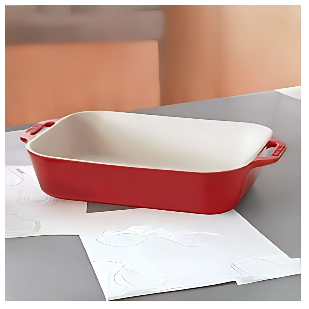 OVEN DISH 27 X 20 CM CERAMIC CHERRY