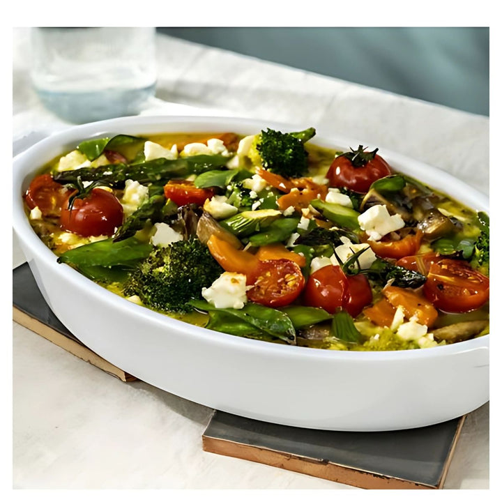 OVEN DISH 23 CM CERAMIC PURE-WHITE