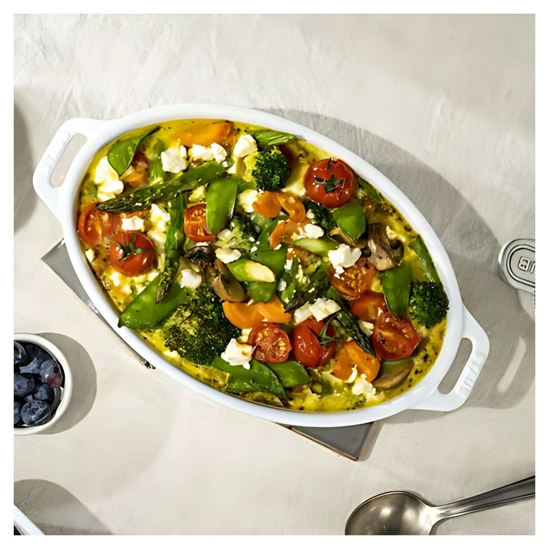 OVEN DISH 23 CM CERAMIC PURE-WHITE