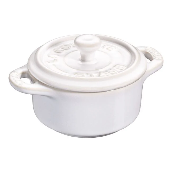 MINI COCOTTE 10 CM IVORY-WHITE ROUND CERAMIC - STAUB - Compralo en CorinneRegalos.com