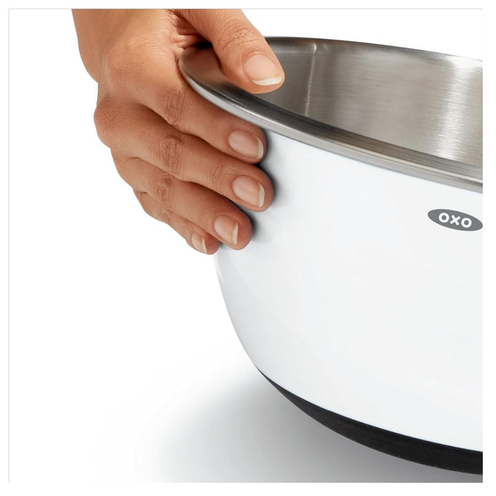 OXO GG 3 PIECE STAINLESS STEEL INSULATED MIXING BOWL SET - WHITE